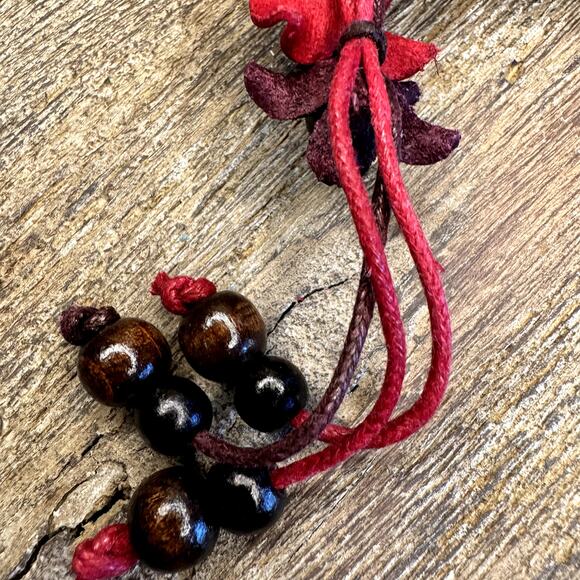 Leather Flower Purse Charm Genuine Leather Bag Charm NEW FAST SHIP - Picture 5 of 7